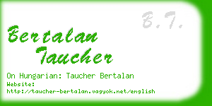 bertalan taucher business card